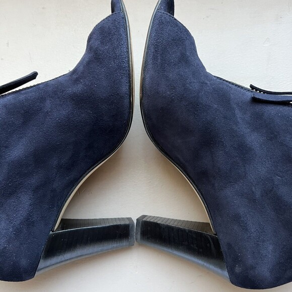 Paul Green Navy Blue Open Toe Sandal Boot w/ Zip Front & Block Heel UK 6 US 8 - Picture 14 of 15